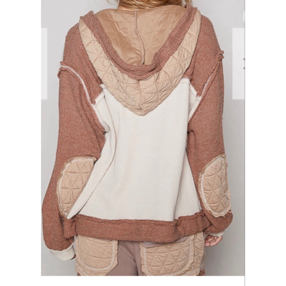 POL Brown & Beige Quilted Waffle Knit Set S - Picture 2 of 4